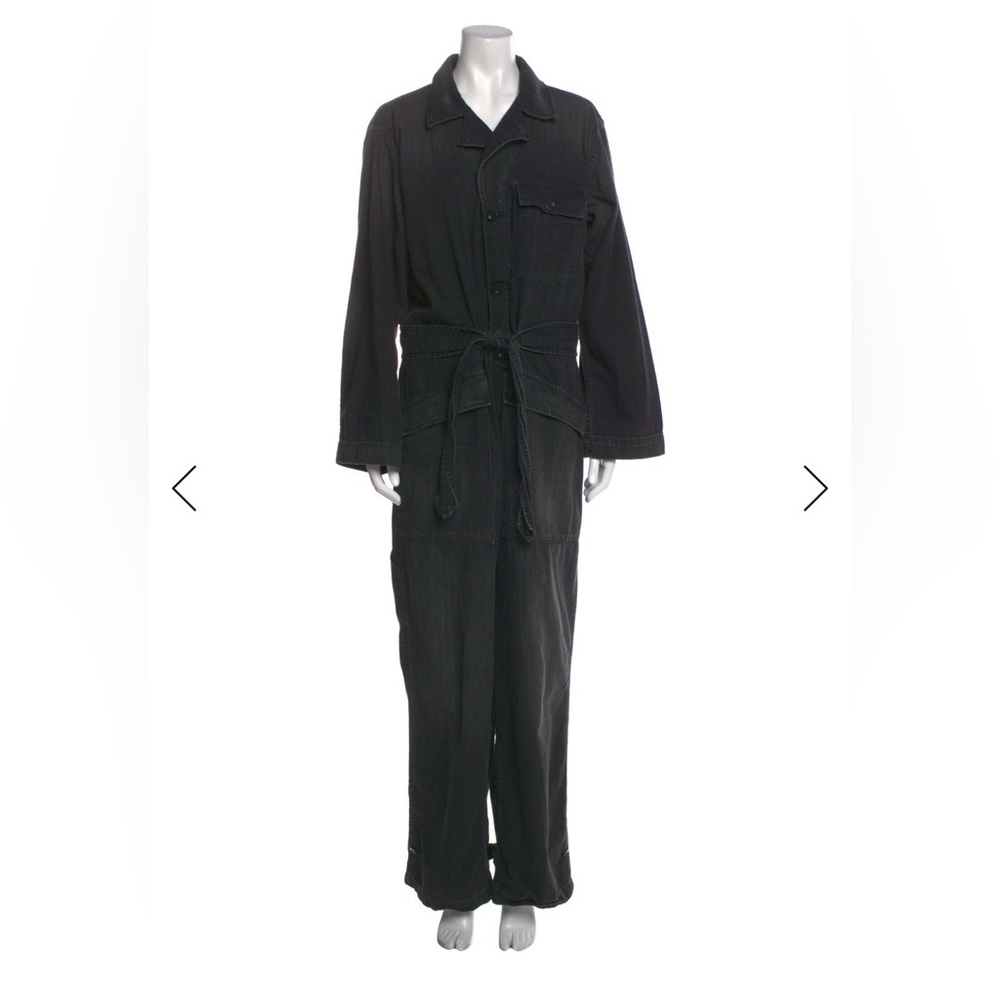 Nili Lotan Aria Black Denim Jumpsuit Size Medium